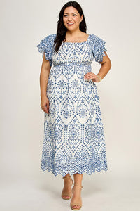 Last Two: Kailani Embroidered Midi Dress