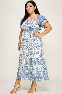 Last Two: Kailani Embroidered Midi Dress
