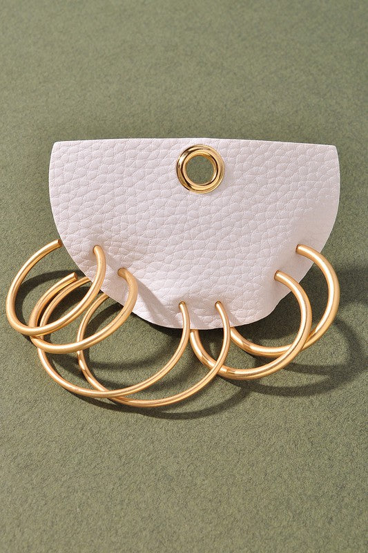 Gold Hoop Earrings Set