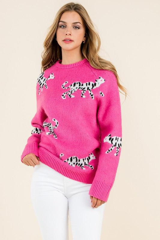 Chloe Pink Leopard Sweater