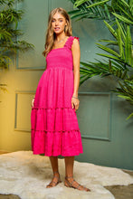 Load image into Gallery viewer, Maya Smocked Ruffle Midi Dress (2 Colors)