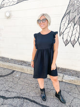Load image into Gallery viewer, Tara Black Ruffle Dress