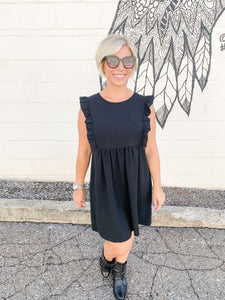 Tara Black Ruffle Dress