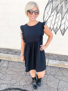 Tara Black Ruffle Dress