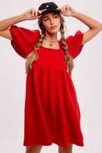 Load image into Gallery viewer, Dorthy Red Puff Sleeve Dress