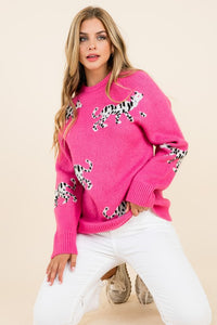 Chloe Pink Leopard Sweater