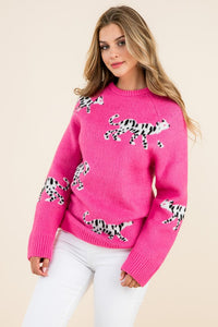Chloe Pink Leopard Sweater